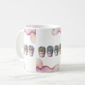 Reihe von mini getopften Sukkulenten Kaffeetasse (Vorderseite Links)
