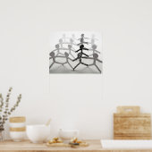 Reihe von Puppen für die weiße Papierkette Poster (Küche)