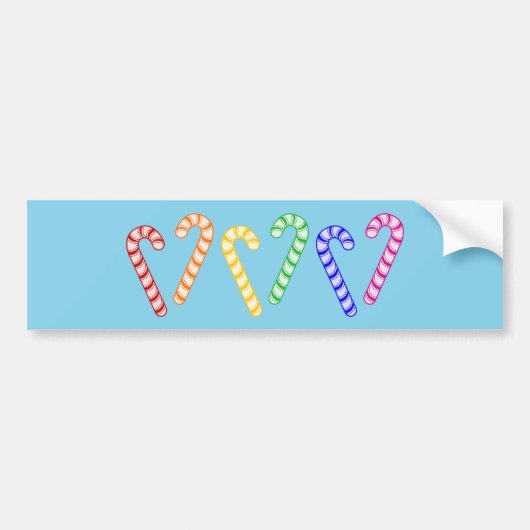 Reihe von Rainbow Candy Canes Autoaufkleber (Vorne)