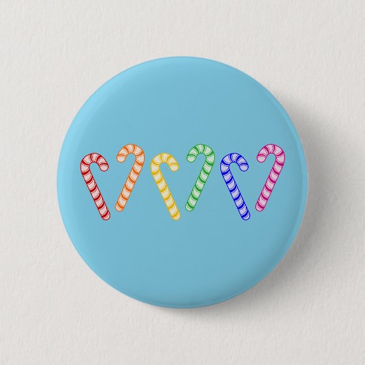 Reihe von Rainbow Candy Canes Button (Vorderseite)