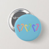 Reihe von Rainbow Candy Canes Button (Vorne & Hinten)