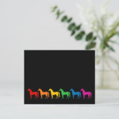 Reihe von Rainbow-Farbpferden Postkarte (Stehend Vorderseite)