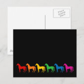 Reihe von Rainbow-Farbpferden Postkarte (Vorne/Hinten)