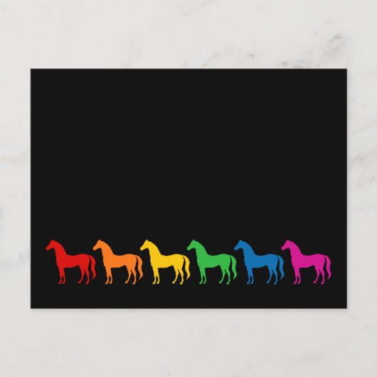 Reihe von Rainbow-Farbpferden Postkarte (Vorderseite)