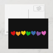 Reihe von Regenbogenherzen Postkarte (Vorne/Hinten)