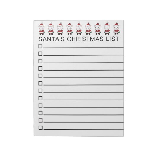 Reihe von Santas Weihnachtsliste Persönlich Notizblock (Rotiert)