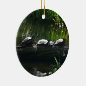 Reihe von Schildkröten Grünes Foto Keramikornament (Rechts)
