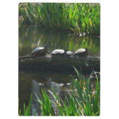 Reihe von Schildkröten Grünes Foto Klemmbrett (Rückseite)