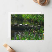 Reihe von Schildkröten Grünes Foto Mitteilungskarte (Vorderseite/Rückseite Beispiel)