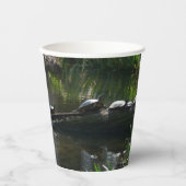 Reihe von Schildkröten Grünes Foto Pappbecher (Vorderseite)