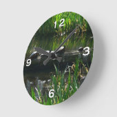 Reihe von Schildkröten Grünes Foto Runde Wanduhr (Winkel)