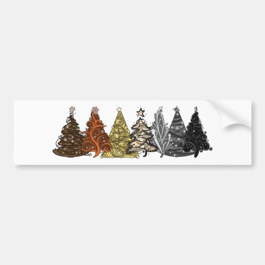 Reihe von sieben Gay Bär Pride Flag Weihnachtsbaum Autoaufkleber (Vorne)