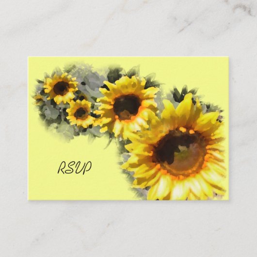 Reihe von Sonnenblumen Hochzeitskarte für RSVP-Rea Begleitkarte (Vorderseite)