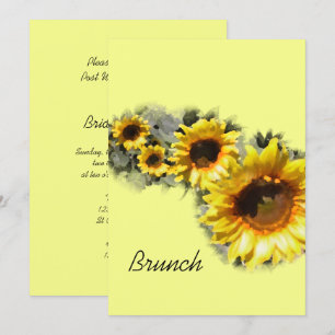 Reihe von Sonnenblumen Post-Garten-Hochzeitsbrunch Einladung