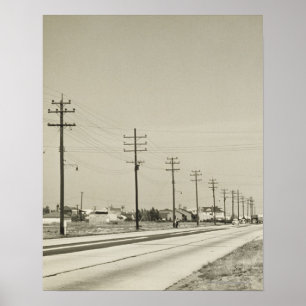 Reihe von Strompolen Poster