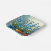 Reihe von "Vergiss-Me-Not-Blume-Pots" Pappteller (Gewinkelt)