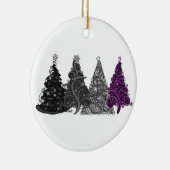 Reihe von vier asexuellen Pride Flag Weihnachtsbau Keramik Ornament (Rechts)