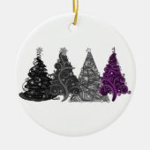 Reihe von vier asexuellen Pride Flag Weihnachtsbau Keramik Ornament (Vorne)