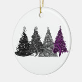 Reihe von vier asexuellen Pride Flag Weihnachtsbau Keramik Ornament (Links)