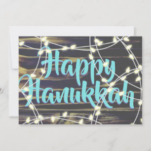 Reihe von weißen Lichtern Hanukkah & Weihnachten