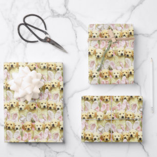 Reihe von Welpen-Häschen Geschenkpapier Set