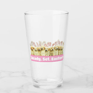 Reihe von Welpen-Häschen Glas