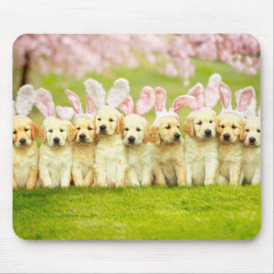 Reihe von Welpen-Häschen Mousepad