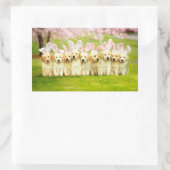 Reihe von Welpen-Häschen Rechteckiger Aufkleber (Tasche)