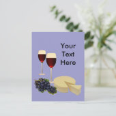 Reihe Wein und Käse Postkarte (Stehend Vorderseite)