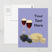 Reihe Wein und Käse Postkarte (Vorne/Hinten)