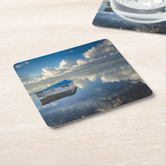 Reihen-Boot auf dem Wasser Rechteckiger Pappuntersetzer (angewinkelt)