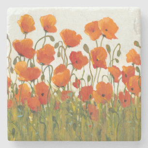 Reihen der Mohnblumen I Steinuntersetzer