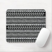 Reihen der Schwarzweiss-Gekritzel-Muster Mousepad (Mit Mouse)