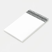 Reihen der Schwarzweiss-Gekritzel-Muster Post-it Klebezettel (angewinkelt)