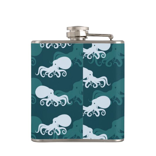 Reihen des Kraken-Musters Flachmann (Rückseite)