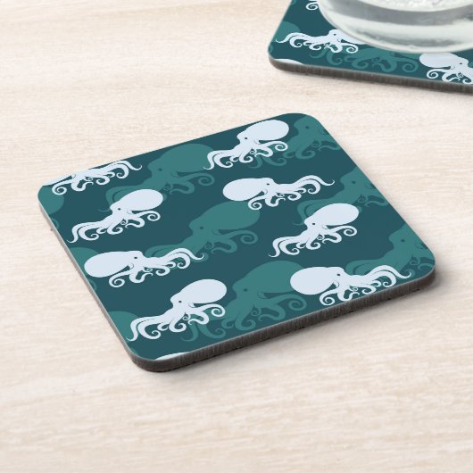 Reihen des Kraken-Musters Getränkeuntersetzer (Linke Seite)