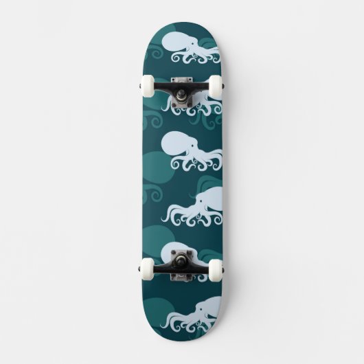 Reihen des Kraken-Musters Skateboard (Vorderseite)