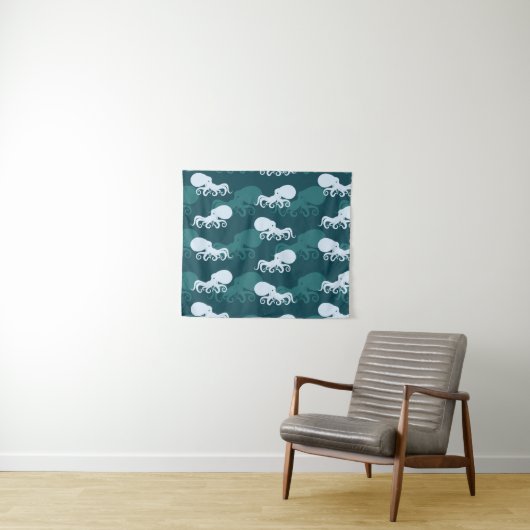 Reihen des Kraken-Musters Wandteppich (Beispiel (Horizontal))