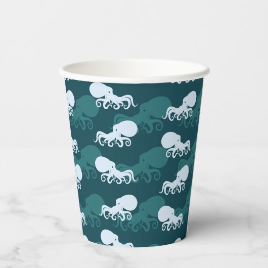 Reihen des Octopusmusters Pappbecher (Rückseite)