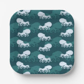 Reihen des Octopusmusters Pappteller (Vorderseite)