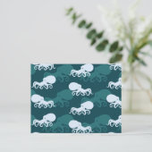 Reihen des Octopusmusters Postkarte (Stehend Vorderseite)