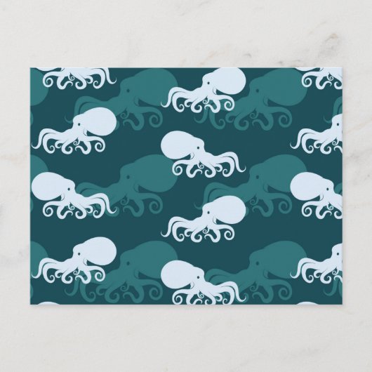 Reihen des Octopusmusters Postkarte (Vorderseite)