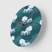 Reihen des Octopusmusters Runde Wanduhr (Winkel)