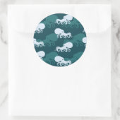 Reihen des Octopusmusters Runder Aufkleber (Tasche)
