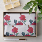 Reihen des roten Rosen-Seidenpapiers Seidenpapier (Geschenk)