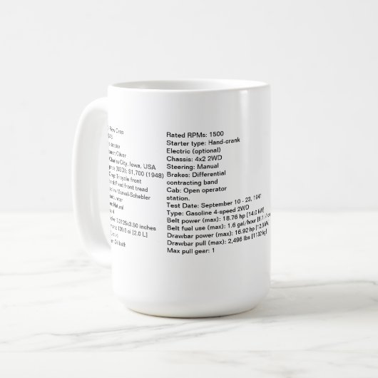 Reihen-Ernte-Tasse Oliver 60 mit Kaffeetasse (Vorderseite Links)