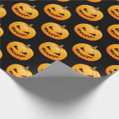 Reihen gespenstischer Halloween-Kürbise Geschenkpapier (Ecke)