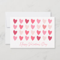 Reihen rosa Herzen Frohes Valentinstag Karte
