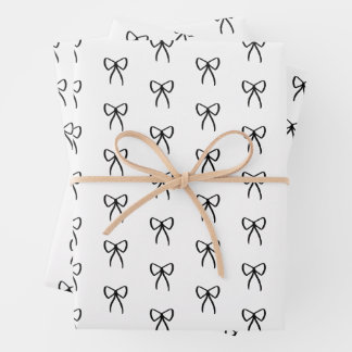 Reihen von Bögen in schwarzem Umschlagpapier Geschenkpapier Set