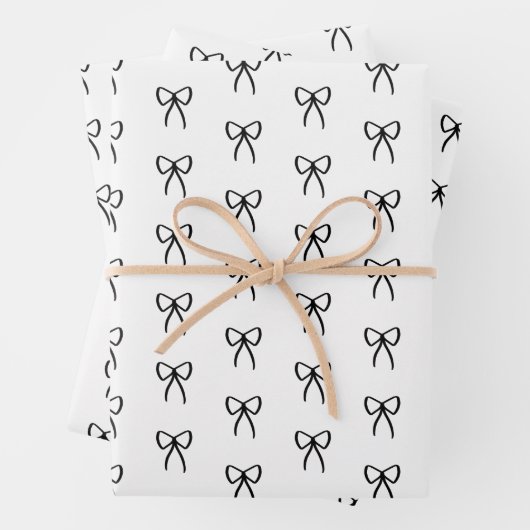 Reihen von Bögen in schwarzem Umschlagpapier Geschenkpapier Set (Beispiel)